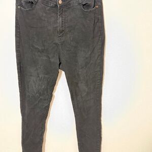 Fashion-nova Women's Black and Grey Jeans Size XL